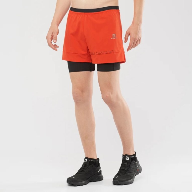 Orange Salomon Cross 2in1 Men\'s Shorts | PH 20148E